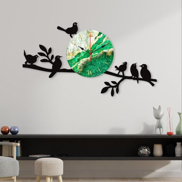 Tarang Sparrow Design Dial Wooden Wall Clock – Elegant Home and Office Décor